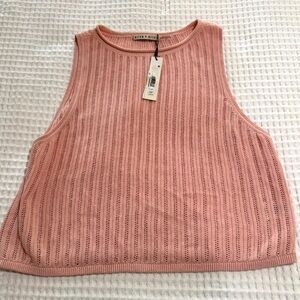 alice + olivia Camara Linen-Blend Tank | Size: Large